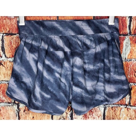 Athleta Girl Tie Dye Dark Blue 2.5" Inseam Athletic Lined Shorts Medium 8-10 - Picture 2 of 4